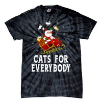 Cats For Everybody Christmas Cat Funny Xmas Women Santa Tie-Dye T-Shirt