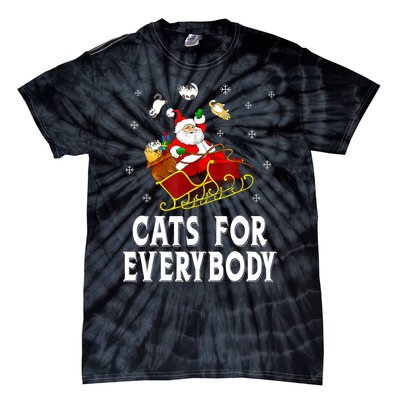 Cats For Everybody Christmas Cat Funny Xmas Women Santa Tie-Dye T-Shirt