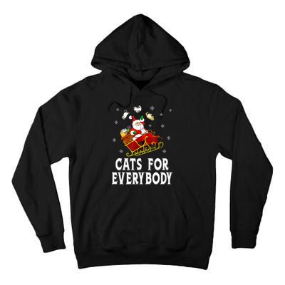 Cats For Everybody Christmas Cat Funny Xmas Women Santa Tall Hoodie