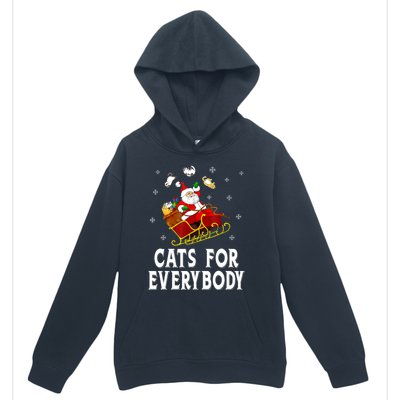 Cats For Everybody Christmas Cat Funny Xmas Women Santa Urban Pullover Hoodie