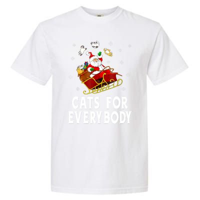 Cats For Everybody Christmas Cat Funny Xmas Women Santa Garment-Dyed Heavyweight T-Shirt