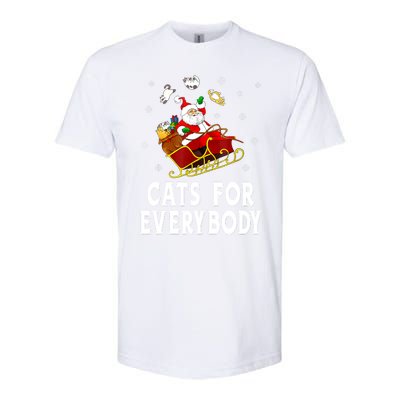 Cats For Everybody Christmas Cat Funny Xmas Women Santa Softstyle CVC T-Shirt