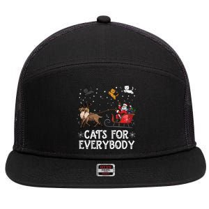 Cats For Everybody Christmas Cat Funny Xmas Santa Funny Gift 7 Panel Mesh Trucker Snapback Hat