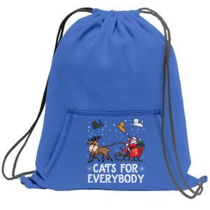 Cats For Everybody Christmas Cat Funny Xmas Santa Funny Gift Sweatshirt Cinch Pack Bag