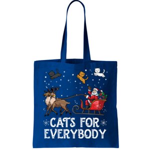 Cats For Everybody Christmas Cat Funny Xmas Santa Funny Gift Tote Bag