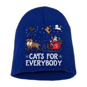 Cats For Everybody Christmas Cat Funny Xmas Santa Funny Gift Short Acrylic Beanie