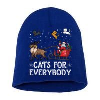 Cats For Everybody Christmas Cat Funny Xmas Santa Funny Gift Short Acrylic Beanie