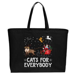 Cats For Everybody Christmas Cat Funny Xmas Santa Funny Gift Cotton Canvas Jumbo Tote