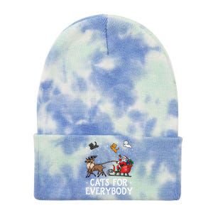 Cats For Everybody Christmas Cat Funny Xmas Santa Funny Gift Tie Dye 12in Knit Beanie