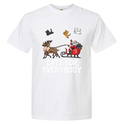 Cats For Everybody Christmas Cat Funny Xmas Santa Funny Gift Garment-Dyed Heavyweight T-Shirt