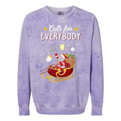 Cats For Everybody Ugly Christmas Cat Funny Xmas Colorblast Crewneck Sweatshirt