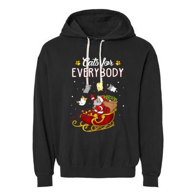 Cats For Everybody Ugly Christmas Cat Funny Xmas Garment-Dyed Fleece Hoodie