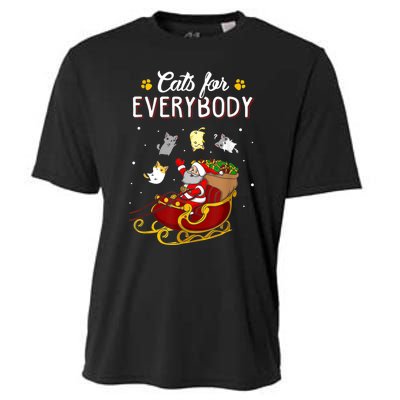 Cats For Everybody Ugly Christmas Cat Funny Xmas Cooling Performance Crew T-Shirt