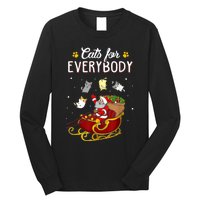 Cats For Everybody Ugly Christmas Cat Funny Xmas Long Sleeve Shirt