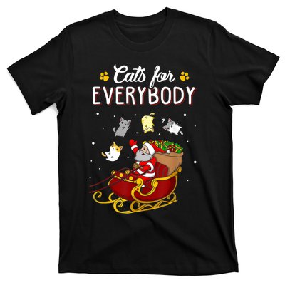 Cats For Everybody Ugly Christmas Cat Funny Xmas T-Shirt