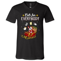 Cats For Everybody Ugly Christmas Cat Funny Xmas V-Neck T-Shirt