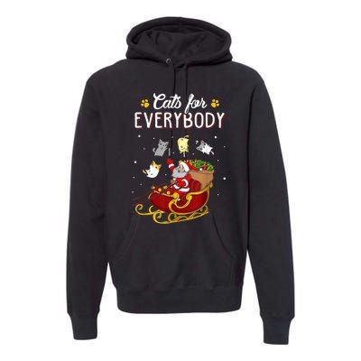 Cats For Everybody Ugly Christmas Cat Funny Xmas Premium Hoodie