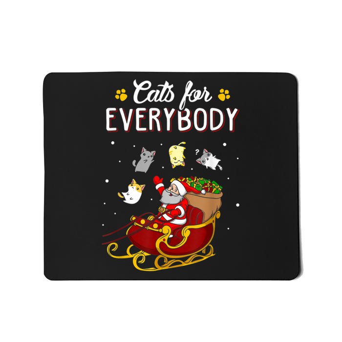 Cats For Everybody Ugly Christmas Cat Funny Xmas Mousepad