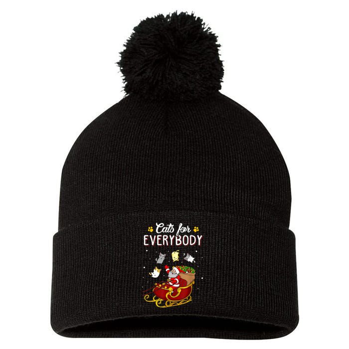 Cats For Everybody Ugly Christmas Cat Funny Xmas Pom Pom 12in Knit Beanie