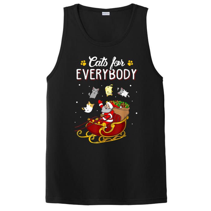 Cats For Everybody Ugly Christmas Cat Funny Xmas PosiCharge Competitor Tank