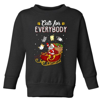 Cats For Everybody Ugly Christmas Cat Funny Xmas Toddler Sweatshirt