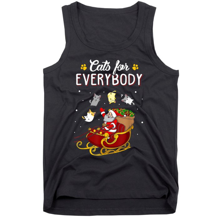 Cats For Everybody Ugly Christmas Cat Funny Xmas Tank Top