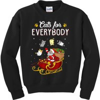 Cats For Everybody Ugly Christmas Cat Funny Xmas Kids Sweatshirt