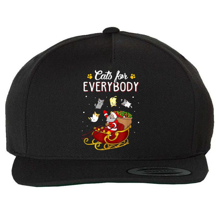 Cats For Everybody Ugly Christmas Cat Funny Xmas Wool Snapback Cap