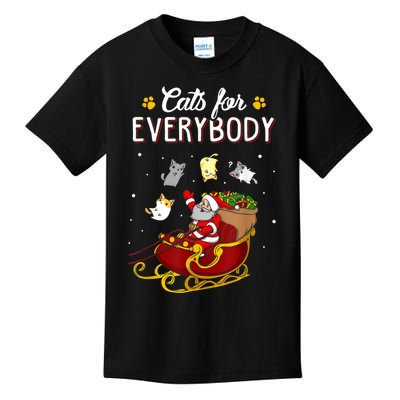 Cats For Everybody Ugly Christmas Cat Funny Xmas Kids T-Shirt