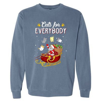 Cats For Everybody Ugly Christmas Cat Funny Xmas Garment-Dyed Sweatshirt