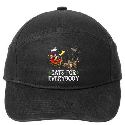 Cats For Everybody Christmas Cat Funny Xmas Santa Gift 7-Panel Snapback Hat