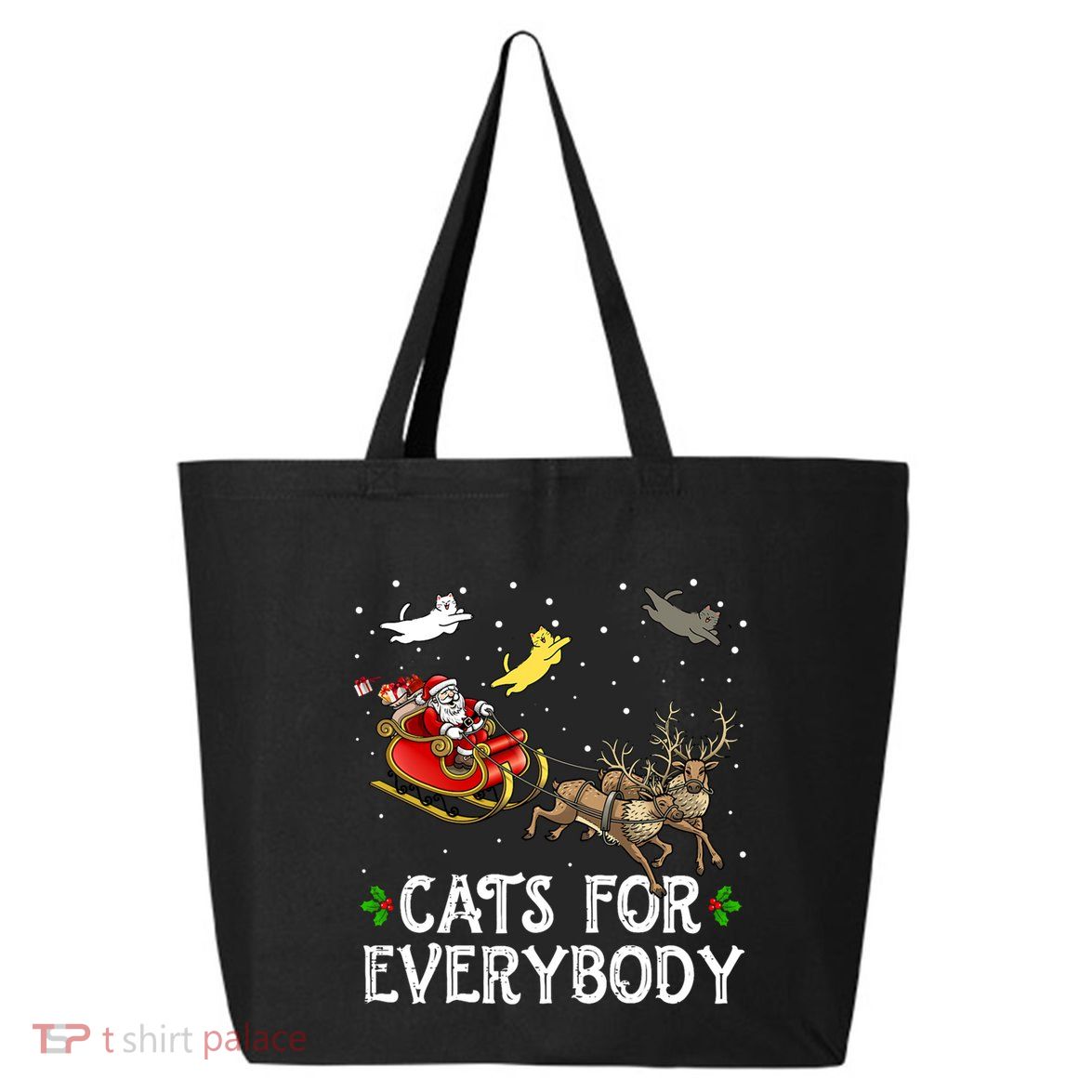 Cats For Everybody Christmas Cat Funny Xmas Santa Gift 25L Jumbo Tote