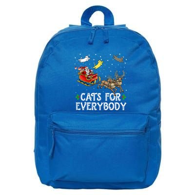 Cats For Everybody Christmas Cat Funny Xmas Santa Gift 16 in Basic Backpack