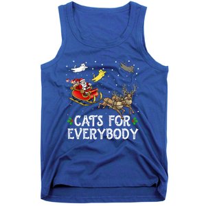 Cats For Everybody Christmas Cat Funny Xmas Santa Gift Tank Top