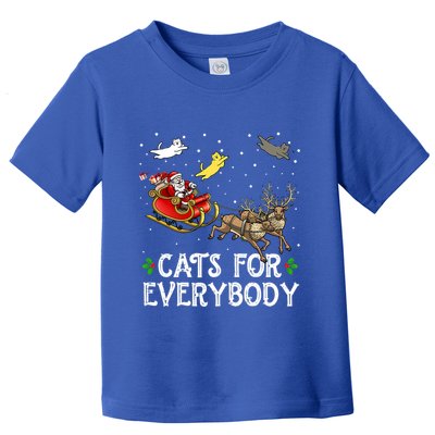 Cats For Everybody Christmas Cat Funny Xmas Santa Gift Toddler T-Shirt