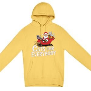 Cats For Everybody Christmas Funny Xmas Women Santa Premium Pullover Hoodie