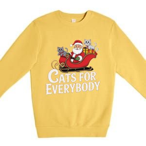 Cats For Everybody Christmas Funny Xmas Women Santa Premium Crewneck Sweatshirt