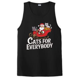 Cats For Everybody Christmas Funny Xmas Women Santa PosiCharge Competitor Tank