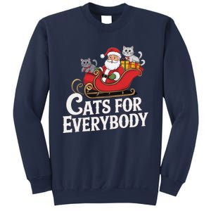 Cats For Everybody Christmas Funny Xmas Women Santa Sweatshirt