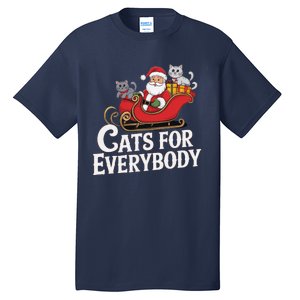 Cats For Everybody Christmas Funny Xmas Women Santa Tall T-Shirt