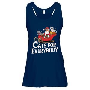 Cats For Everybody Christmas Funny Xmas Women Santa Ladies Essential Flowy Tank