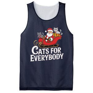 Cats For Everybody Christmas Funny Xmas Women Santa Mesh Reversible Basketball Jersey Tank