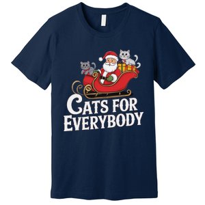 Cats For Everybody Christmas Funny Xmas Women Santa Premium T-Shirt