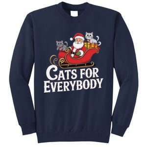 Cats For Everybody Christmas Funny Xmas Women Santa Tall Sweatshirt