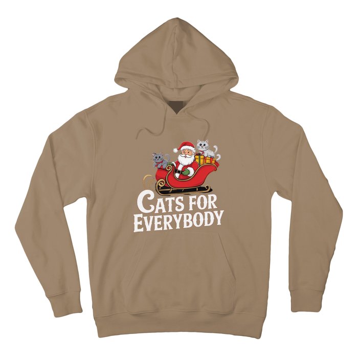 Cats For Everybody Christmas Funny Xmas Women Santa Hoodie