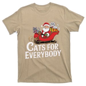 Cats For Everybody Christmas Funny Xmas Women Santa T-Shirt