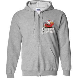 Cats For Everybody Christmas Funny Xmas Women Santa Full Zip Hoodie