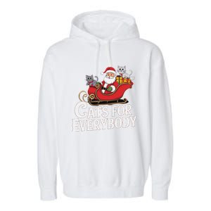 Cats For Everybody Christmas Funny Xmas Women Santa Garment-Dyed Fleece Hoodie