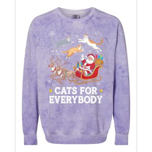 Cats For Everybody Christmas Funny Santa Cat Lover Xmas Gift Colorblast Crewneck Sweatshirt