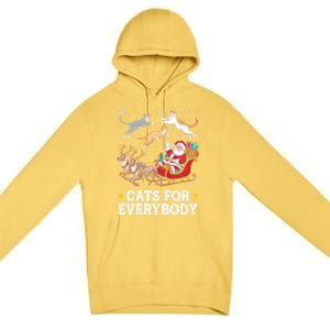 Cats For Everybody Christmas Funny Santa Cat Lover Xmas Gift Premium Pullover Hoodie